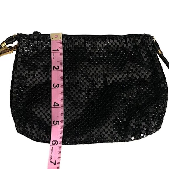 Whiting & Davis Black Mesh Crossbody Shoulder Bag - Picture 9 of 10